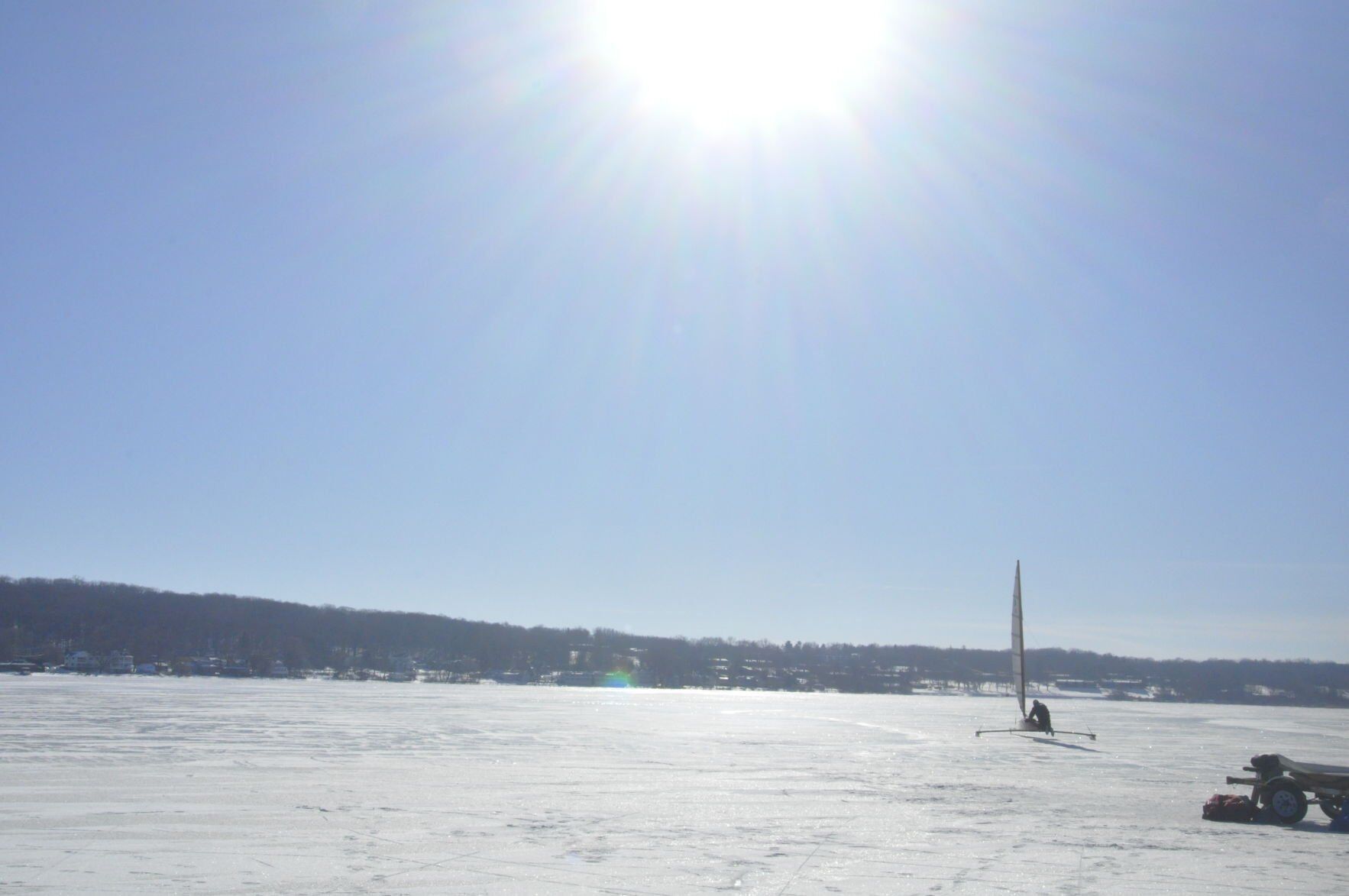 Ice boating on Lake Como
